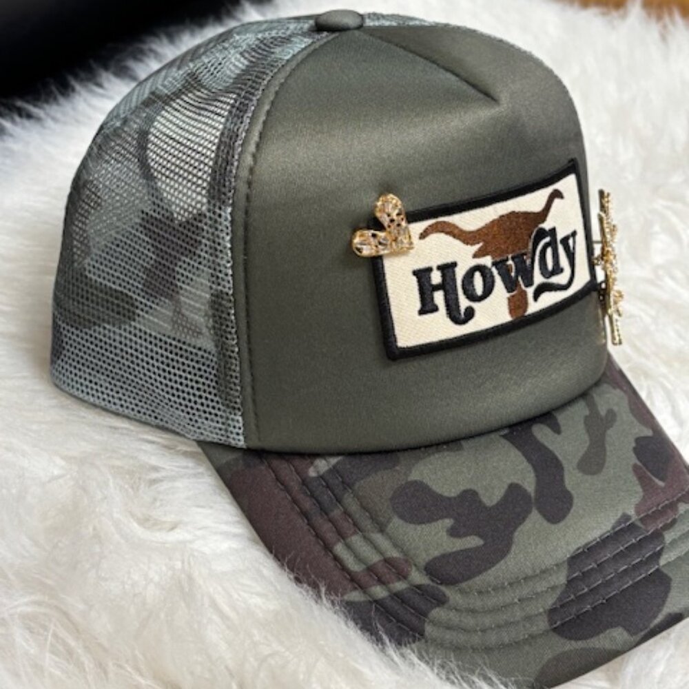 Howdy Western Embellished Trucker Hat